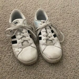 Adidas black striped sneakers